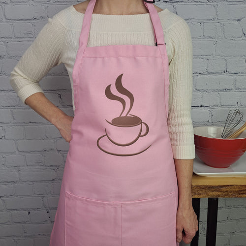 Coffee Apron for coffee shops and coffee lovers embroidered with pockets adjustable neck perfect gift for friend