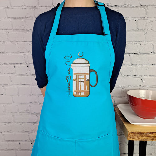 Coffee Apron french press coffee lover coffee shop embroidered with pockets and adjustable neck durable stain resistant