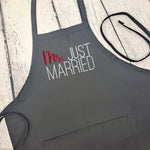 Mr and Mrs Couples Apron matching set newly weds with pockets adjustable neck embroidered great vow renewal anniversary