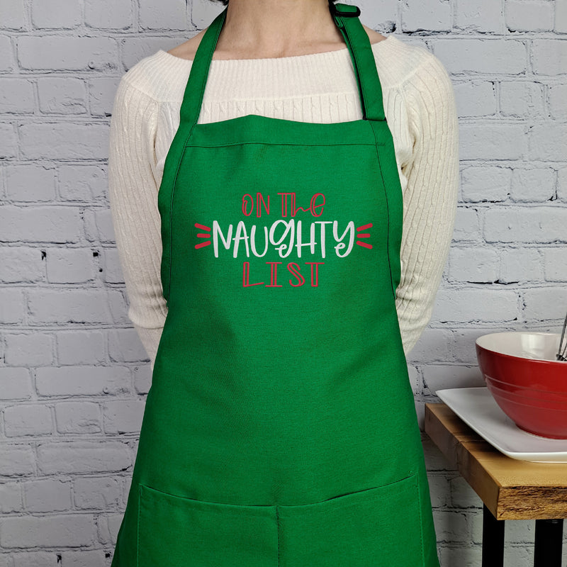 Santas nice list festive apron perfect christmas embroidered baking gift