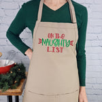 Santas nice list festive apron perfect christmas embroidered baking gift