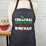 Christmas Holiday apron tastes better when it's homemade Apron with  pockets and adjustable neck embroidered