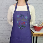 winter kitchen apron with festive lettering cozy gift for cooks holiday baking apron farmhouse style winter yall apron