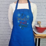 winter kitchen apron with festive lettering cozy gift for cooks holiday baking apron farmhouse style winter yall apron