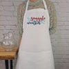 snuggle weather kitchen apron cozy winter cooking apron farmhouse style apron holiday baking gift winter embroidery apron