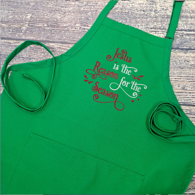 Christmas Savior apron reason for the season embroidered apron with pockets hostess gift