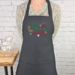 Christmas Apron Tis the season embroidered holiday apron with pockets perfect hostess gift for her