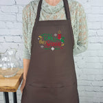 Christmas Apron Tis the season embroidered holiday apron with pockets perfect hostess gift for her