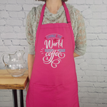 Change the world start with coffee apron coffee shop barista embroidered apron