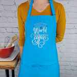 Change the world start with coffee apron coffee shop barista embroidered apron