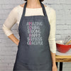 Amazing, loving, strong, happy, selfless, graceful, mother definition apron perfect kitchen gift for mothers and her.