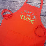 Halloween Apron Witch embroidered kitchen accessory with pockets adjustable neck come in my pretties trick or treat apron