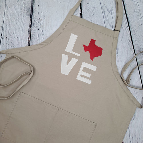 Texas apron grilling gift for him kitchen accessory embroidered with pockets no pockets perfect house warming moving gift for her