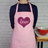 Heart apron embroidered love heart kitchen apron perfect gift for her