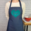 Heart apron embroidered love heart kitchen apron perfect gift for her