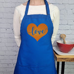 Heart apron embroidered love heart kitchen apron perfect gift for her