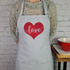 Heart apron embroidered love heart kitchen apron perfect gift for her