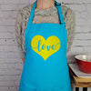 Heart apron embroidered love heart kitchen apron perfect gift for her