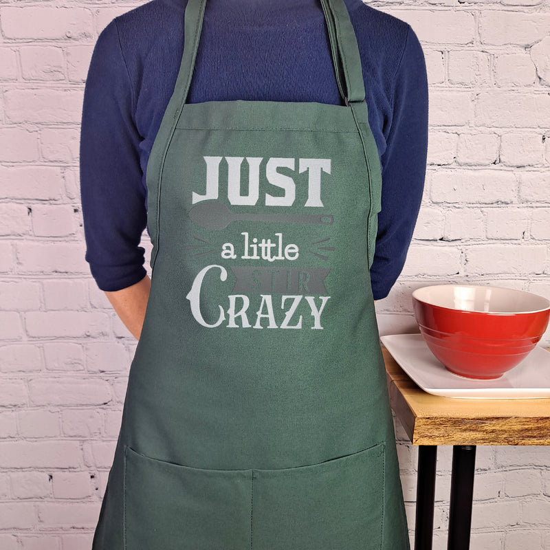 Funny apron Cooking stir crazy pun embroidered apron sarcastic cooking humor perfect friend gift