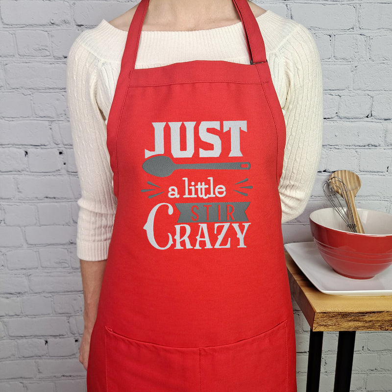 Funny apron Cooking stir crazy pun embroidered apron sarcastic cooking humor perfect friend gift