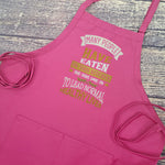 Funny apron Life is what you bake it embroidered kitchen accessory with pockets and adjustable neck multiple lengths great hostess gift