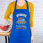 Funny apron Life is what you bake it embroidered kitchen accessory with pockets and adjustable neck multiple lengths great hostess gift