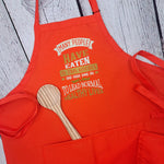 Funny apron Life is what you bake it embroidered kitchen accessory with pockets and adjustable neck multiple lengths great hostess gift