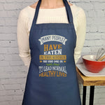 Funny apron Life is what you bake it embroidered kitchen accessory with pockets and adjustable neck multiple lengths great hostess gift