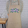 Customizable pansy embroidered apron Personalize name kitchen apron great gift for her