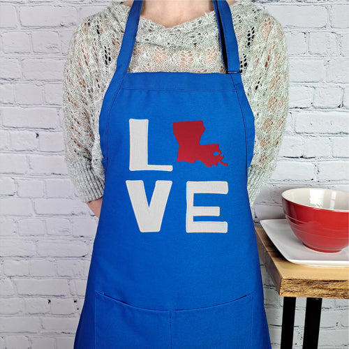 Louisiana apron embroider perfect baking apron gift for her