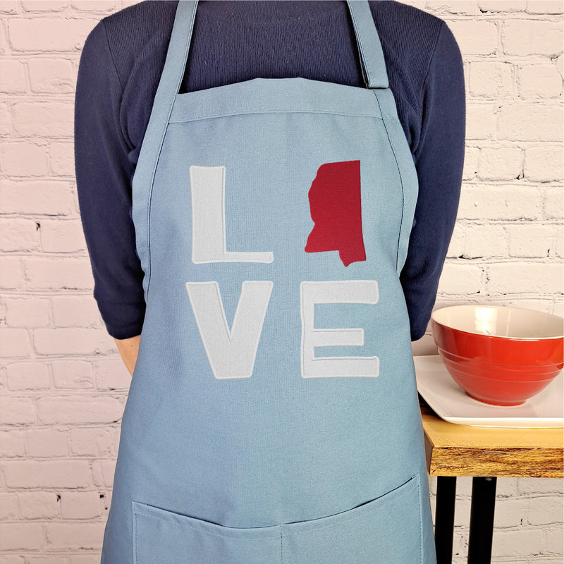 Mississippi embroidered apron perfect gift for her home state gift