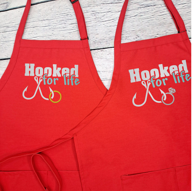 Matching Apron set fishing aprons his hers great couples gift for wedding or anniversary engagement