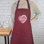 Georgia Apron always in my heart love home house warming embroidered Kitchen accessory with pockets perfect moving gift for friend