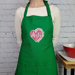 Georgia Apron always in my heart love home house warming embroidered Kitchen accessory with pockets perfect moving gift for friend