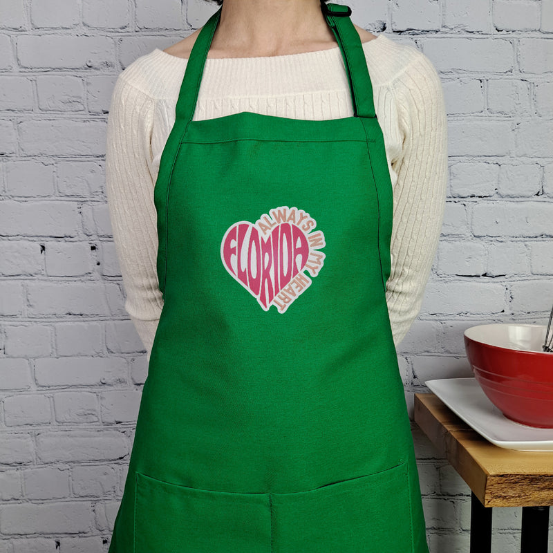 Georgia Apron always in my heart love home house warming embroidered Kitchen accessory with pockets perfect moving gift for friend