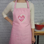 Georgia Apron always in my heart love home house warming embroidered Kitchen accessory with pockets perfect moving gift for friend