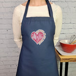 Georgia Apron always in my heart love home house warming embroidered Kitchen accessory with pockets perfect moving gift for friend