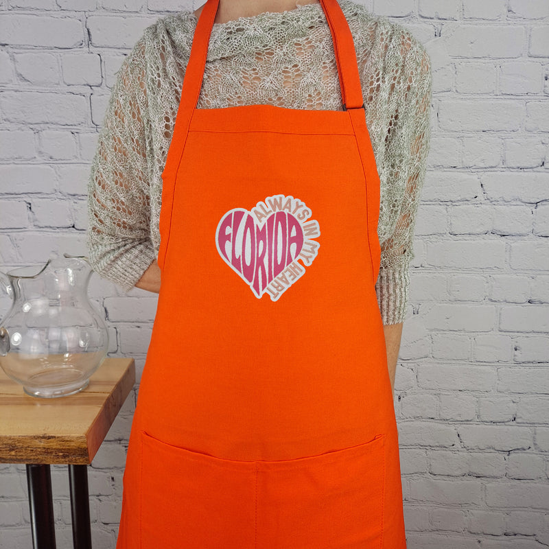 Georgia Apron always in my heart love home house warming embroidered Kitchen accessory with pockets perfect moving gift for friend