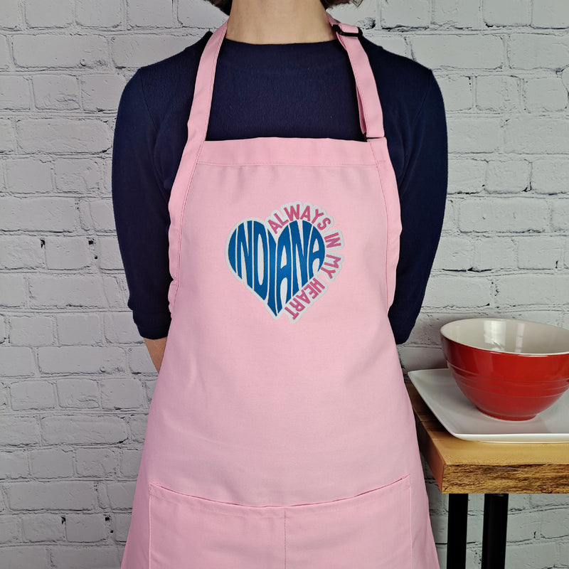 Indiana apron embroider house warming moving gift kitchen accessory baking apron perfect gift for her