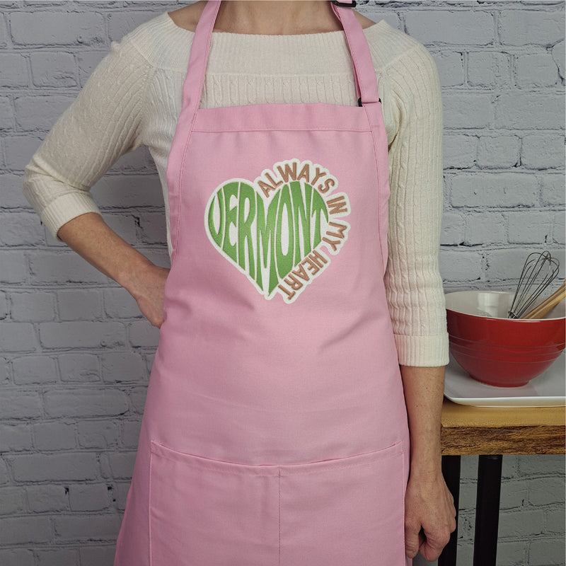 Vermont apron always in my heart embroider gift baking apron perfect gift for her