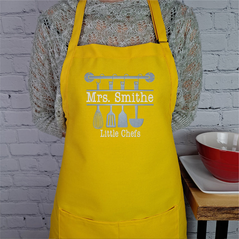 Personalized apron customizable name kitchen apron with pockets great gift for her birthday