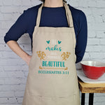 Verse Apron embroidered kitchen accessory Ecclesiates 3:11 Favorite Bible verse gift for friend prayer partner pastors wife