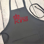 Baking King Apron kitchen apron embroidered with pockets and adjustable neck fathers day gift for him