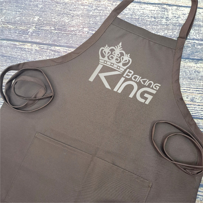 Baking King Apron kitchen apron embroidered with pockets and adjustable neck fathers day gift for him