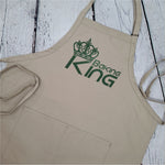 Baking King Apron kitchen apron embroidered with pockets and adjustable neck fathers day gift for him