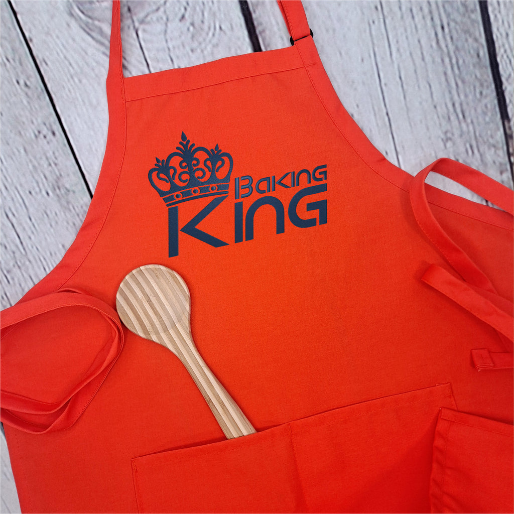 King Apron baking king kitchen apron embroidered with pockets and adjustable neck fathers day gift for him