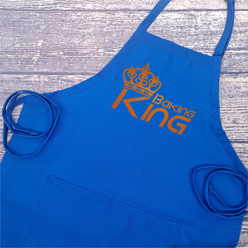 Baking King Apron kitchen apron embroidered with pockets and adjustable neck fathers day gift for him