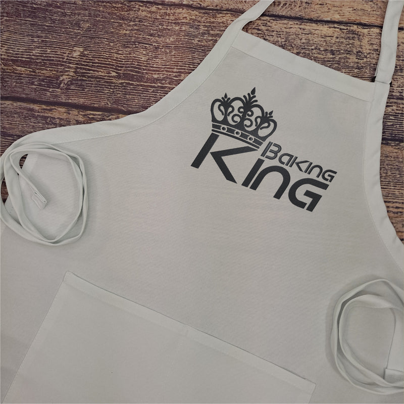 Baking King Apron kitchen apron embroidered with pockets and adjustable neck fathers day gift for him