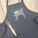 Freedom apron service flag embroidered grilling bbq meat smoking  apron patriotic fathers day gift