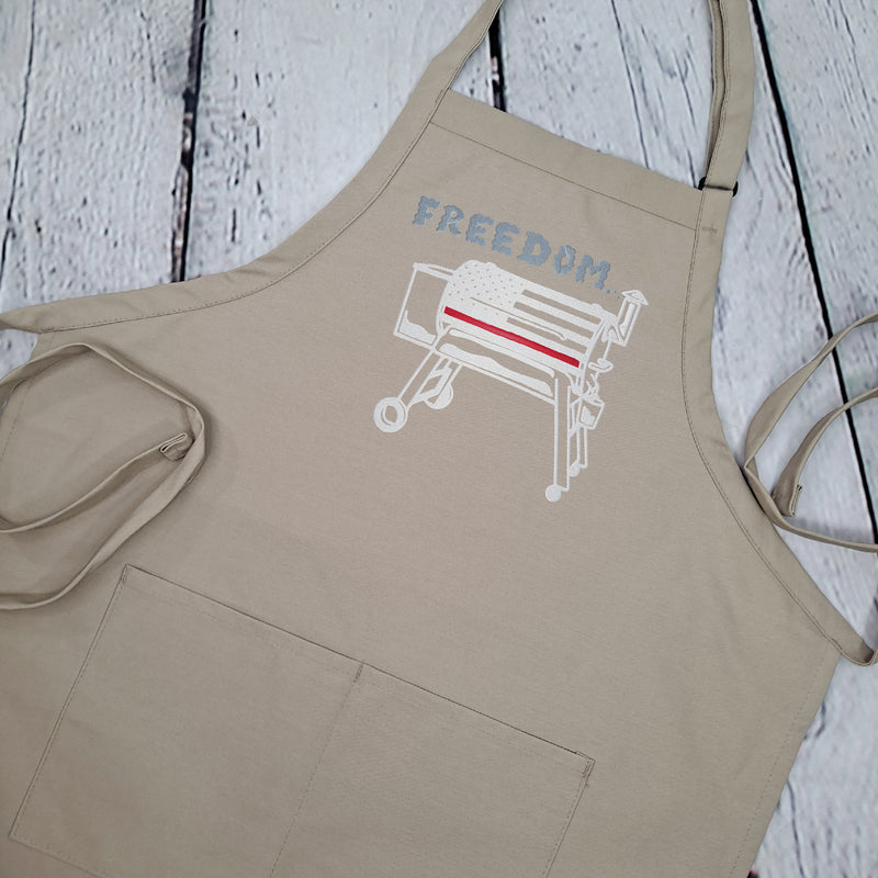 Freedom apron service flag embroidered grilling bbq meat smoking  apron patriotic fathers day gift